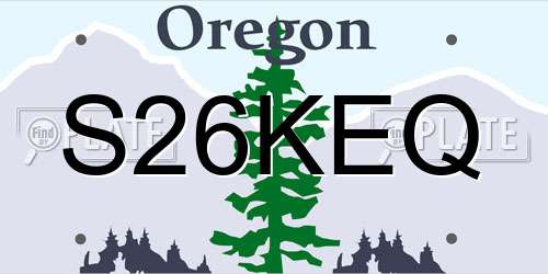 S26KEQ Oregon License Plate