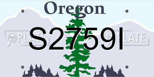 S2759I Oregon License Plate