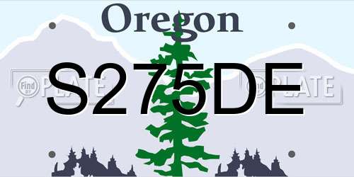 S275DE Oregon License Plate