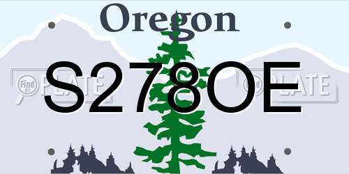 S278OE Oregon License Plate