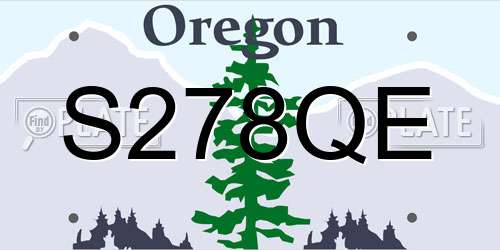S278QE Oregon License Plate