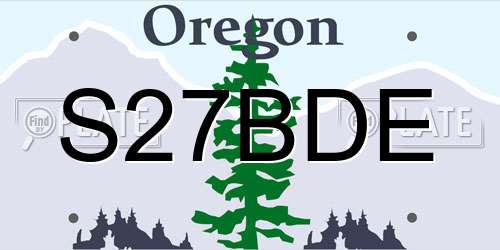 S27BDE Oregon License Plate