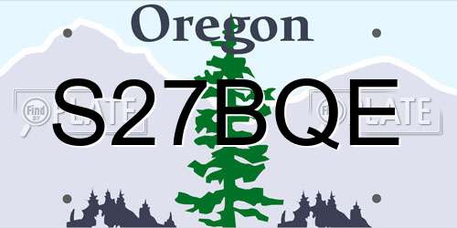 S27BQE Oregon License Plate