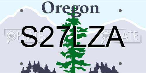 S27LZA Oregon License Plate