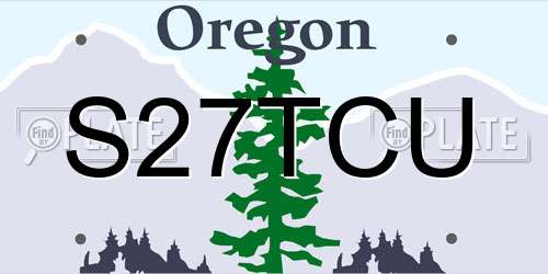 S27TCU Oregon License Plate