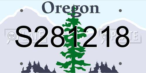 S281218 Oregon License Plate