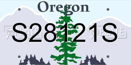 S28121S Oregon License Plate