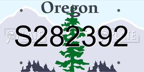 S282392 Oregon License Plate