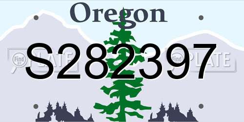 S282397 Oregon License Plate