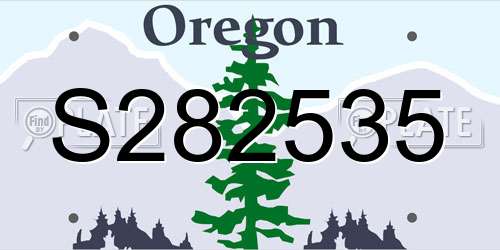 S282535 Oregon License Plate