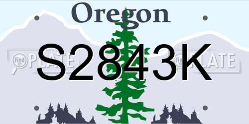 S2843K Oregon License Plate