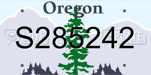 S285242 Oregon License Plate