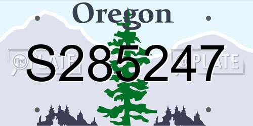 S285247 Oregon License Plate