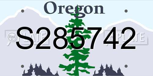 S285742 Oregon License Plate
