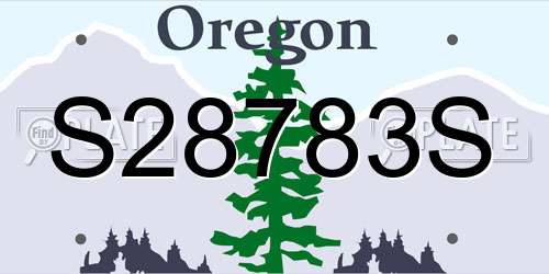 S28783S Oregon License Plate