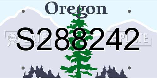 S288242 Oregon License Plate