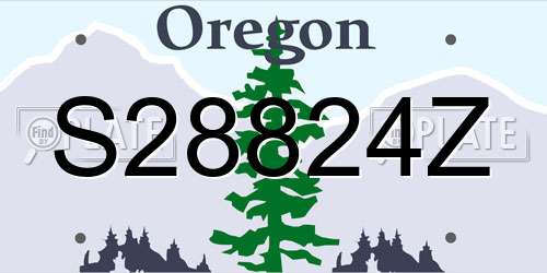 S28824Z Oregon License Plate