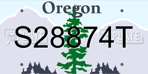 S28874T Oregon License Plate