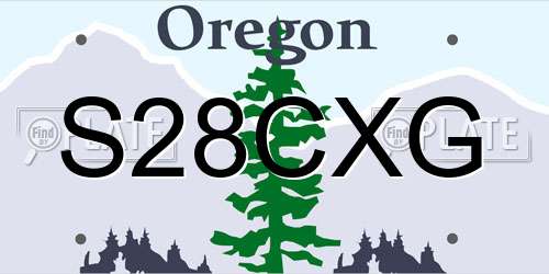 S28CXG Oregon License Plate