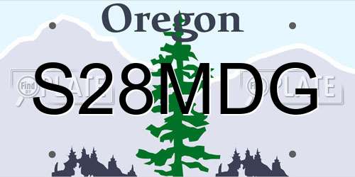 S28MDG Oregon License Plate