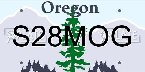 S28MOG Oregon License Plate