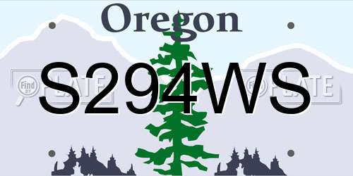 S294WS Oregon License Plate