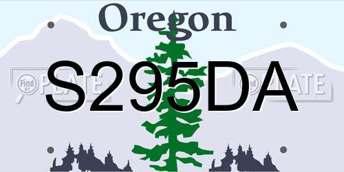 S295DA Oregon License Plate