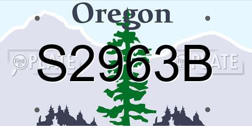 S2963B Oregon License Plate