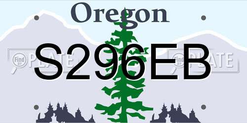 S296EB Oregon License Plate
