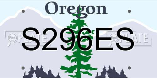 S296ES Oregon License Plate