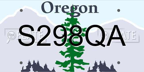 S298QA Oregon License Plate