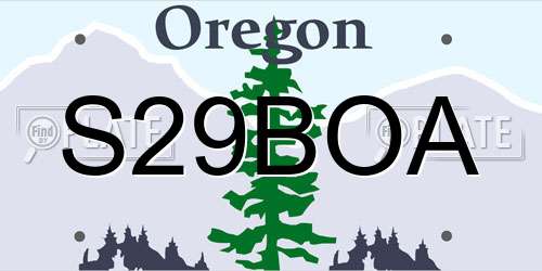 S29BOA Oregon License Plate