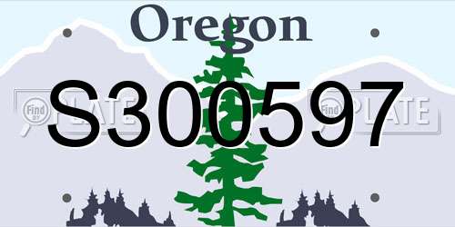 S300597 Oregon License Plate