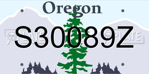 S30089Z Oregon License Plate
