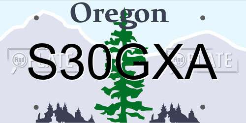 S30GXA Oregon License Plate