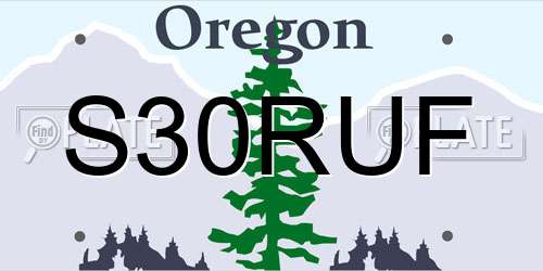 S30RUF Oregon License Plate