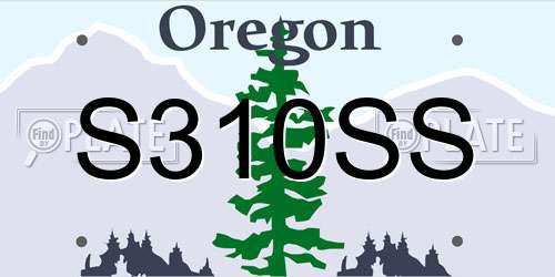 S310SS Oregon License Plate