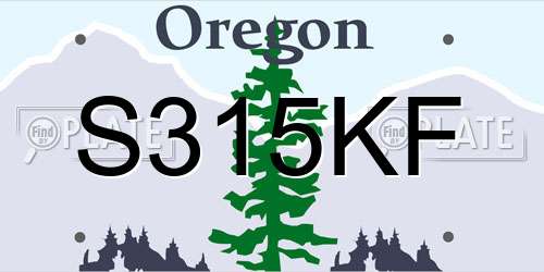 S315KF Oregon License Plate