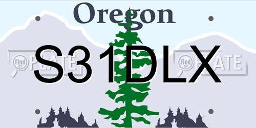 S31DLX Oregon License Plate