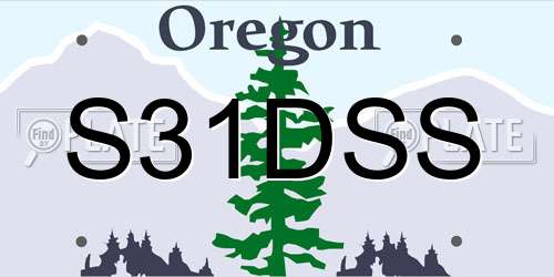 S31DSS Oregon License Plate