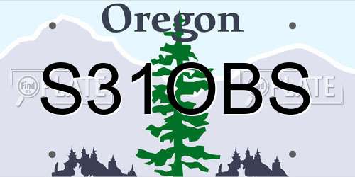 S31OBS Oregon License Plate