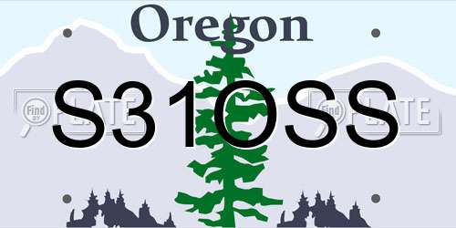 S31OSS Oregon License Plate