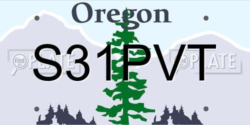 S31PVT Oregon License Plate