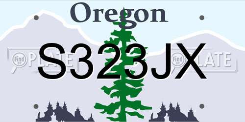 S323JX Oregon License Plate