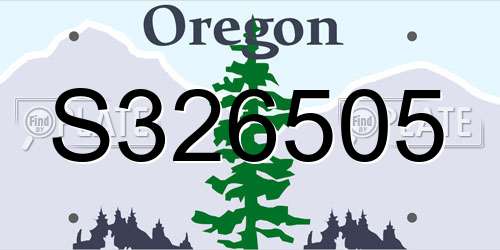 S326505 Oregon License Plate
