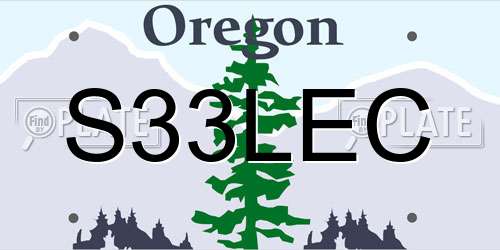 S33LEC Oregon License Plate