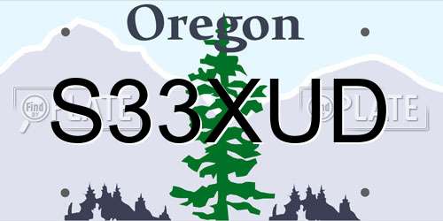 S33XUD Oregon License Plate