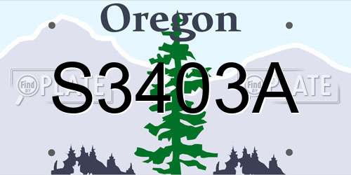 S3403A Oregon License Plate