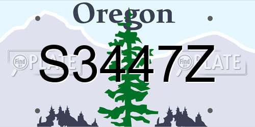 S3447Z Oregon License Plate
