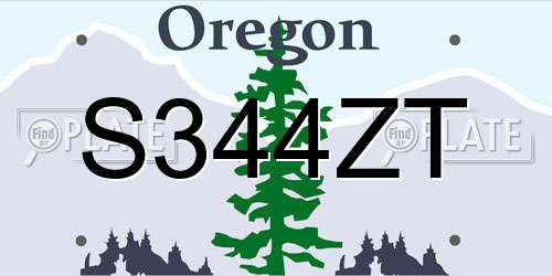 S344ZT Oregon License Plate